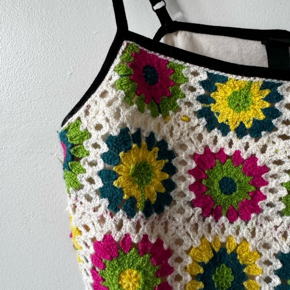 Festival Top, Crocheted, Granny Square Tank, S/M, Wild Fable - Picture 3 of 9
